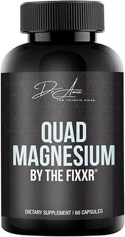 Fixxr - Quad Magnesium by Dr. Amie | 4 Formas de Magnésio 500 mg por Porção | Formulado com Aquamin para Auxiliar na Digestão e Absorção | 60 Cápsulas
