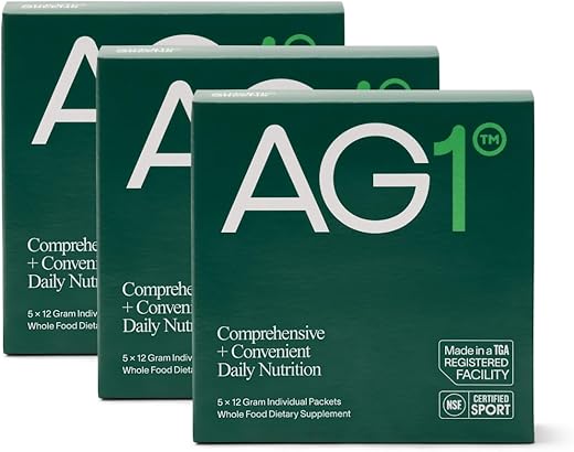 Athletic Greens Pó de Verdes, Melhore a Saúde Intestinal, Multivitamínico, Probiótico, Sem Glúten, Vegano e Amigável ao Keto, 75 Vitaminas (Pacotes de Viagem, 15 Unidades) - AG1