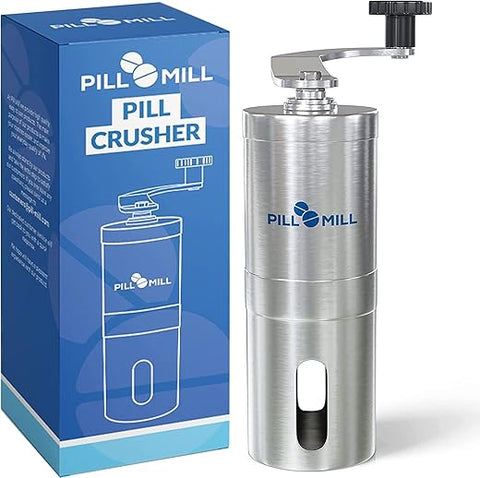 Triturador de Comprimidos Pill Mill – Moedor de Metal para Pílulas – Pulverizador de Comprimidos para Viagem – Ideal para Alimentação por Sonda e Animais de Estimação