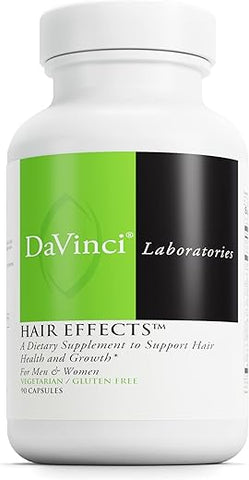 Labs Hair Effects – Suplemento para Cabelos Saudáveis e Crescimento da Pele* – com Biotina, Zinco, Cobre, Saw Palmetto e Extrato de Semente de Uva – Livre de Glúten – 90 cápsulas - DAVINCI