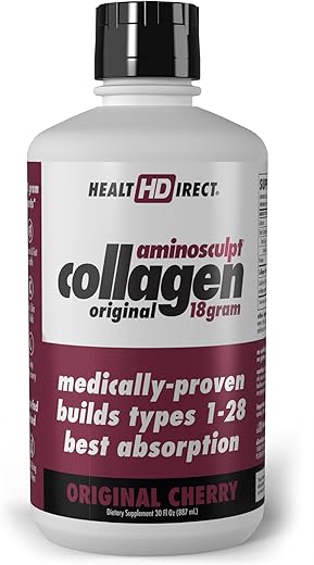 AminoSculpt Colágeno Líquido – 30 ml – 18 g de Colágeno Líquido de Grau Médico Premium para Mulheres – Original Cereja - HEALTH DIRECT