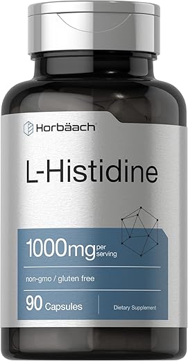 L-Histidine 1000mg 90 Cápsulas | Livre de Transgênicos e Glúten | Grau Farmacêutico - Horbäach