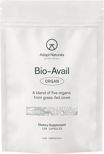 ADAPT NATURALS BY CHRIS KRESSER - Adapt Naturals – Cápsulas de Fígado Bovino de Pasto, Rico em Nutrientes, Mistura de Fígado, Coração, Rim e Pâncreas – 100% Natural e Bio Disponível