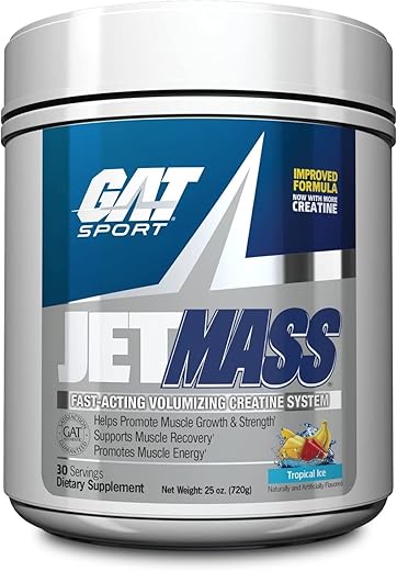 JetMass Sistema de Creatina Volumizante de Ação Rápida, 30 Porções (Tropical Ice) - GAT SPORT