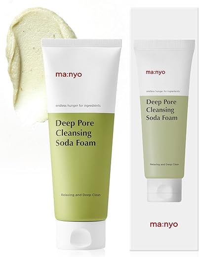 ma:nyo - Ma:nyo Espuma Diária de Limpeza Profunda dos Poros com Soda, Não Irritante, com Vitamina C e Camomila para Mulheres e Homens – Cuidados com a Pele Coreana 150ml
