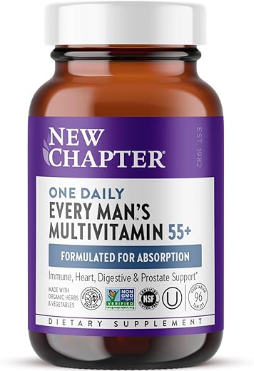 Multivitamínico Masculino 50 Plus para Cérebro, Coração, Digestão e Próstata – 60 Cápsulas - New Chapter