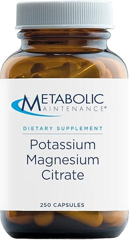 Potássio Magnésio Citrato – Suplementos Minerais Altamente Biodisponíveis – Suporta Saúde Cardiovascular, Nervos e Óssea – Sem Preenchedores (250 Cápsulas) - Metabolic Maintenance
