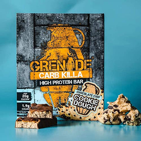Escolha 12 Barras de Proteína de 13 Sabores Incríveis. Caramelo Salgado, Massa de Biscoito, Delícia de Chocolate, Manteiga de Amendoim, Amendoim Salgado, Bolo de Aniversário e Mais. Alto Teor de Proteína - Grenade Carb Killa