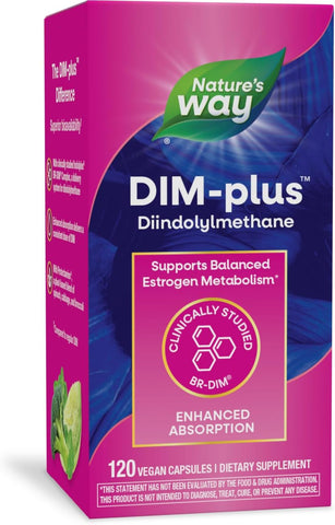 Nature's Way - Nature’s Way DIM-Plus – Suporte ao Metabolismo Equilibrado de Estrogênio, Diindolilmetano, 120 Cápsulas Veganas (Embalagem Pode Variar)