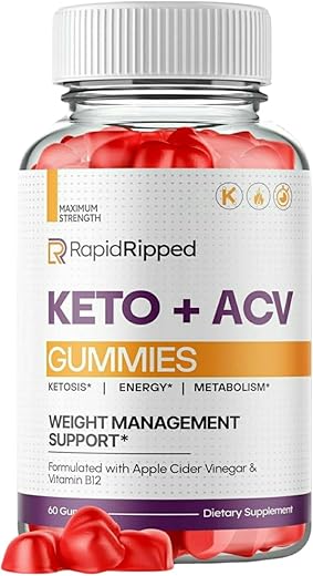 Mega Hits - Rapid Ripped Keto ACV Gummies – 60 Unidades, 1 Pacote | Queima de Gordura | Perda de Peso | Detox | Marca Rapid Ripped Keto