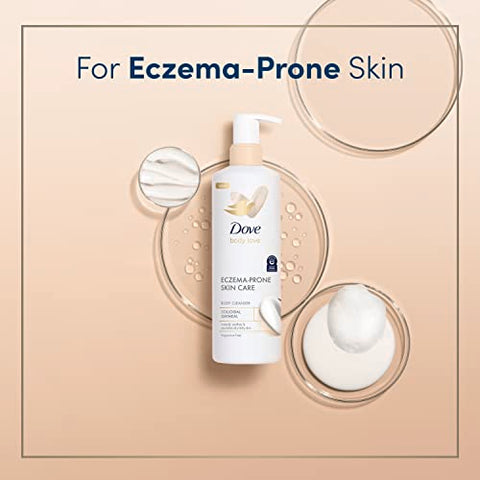 Body Love Sabonete Líquido para Pele com Tendência a Eczema, Aveia Coloidal, 3 Unidades, Sem Fragrância – Hidratação Instantânea - Dove