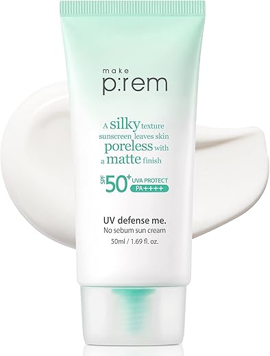 MAKEP:REM - MAKEPREM Protetor Solar No Sebum Sun Cream UV Defense SPF 50 PA – Protetor Solar Amigo dos Oceanos – 50ml