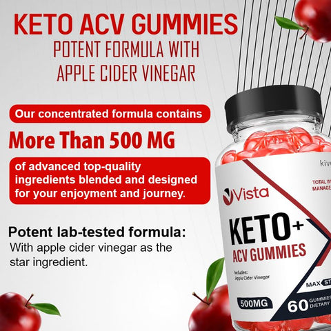 kivus - Kivus Vista Keto Gummies – Gomas Vista Ketogenic ACV (2 Pacotes, 120 Gomas) | Comprimidos de Goma Keto com Vinagre de Maçã | Embalagem Dupla | 120 Gomas | Kivus