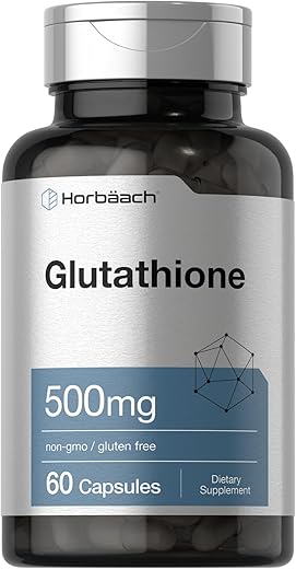 Suplemento de Glutationa 500mg | 60 Cápsulas | Não-OGM | Marca Horbäach - Horbäach