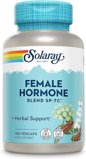 SOLARAY - Solaray Feminino Hormone Blend SP-7C – Mistura Herbal com Cohosh Preto, Dong Quai, Flor da Paixão, Saw Palmetto e Yam Selvagem | 100% Natural | Marca Solaray