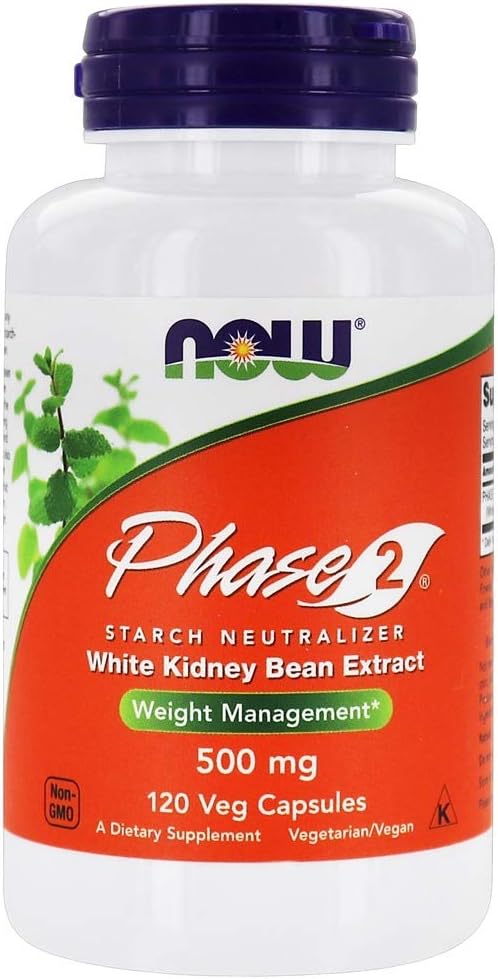 NOW Foods - Now Foods Phase 2 Neutralizador de Amido, 500 mg, 120 Cápsulas Vegetais