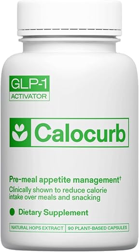 Calocurb - Suplemento Controlador de Calorias, Ativador Natural GLP-1 6X, 90 Cápsulas (1 Mês de Fornecimento Médio), Suplemento Alimentar à Base de Plantas, Fórmula Patenteada, Gerencia o Apetite, Fome