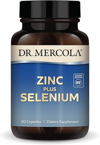 Zinco Plus Selênio, 90 Porções (90 Cápsulas), Suplemento Alimentar, Suporte à Saúde Imunológica, Não Transgênico, Certificado pela NSF - Dr. Mercola