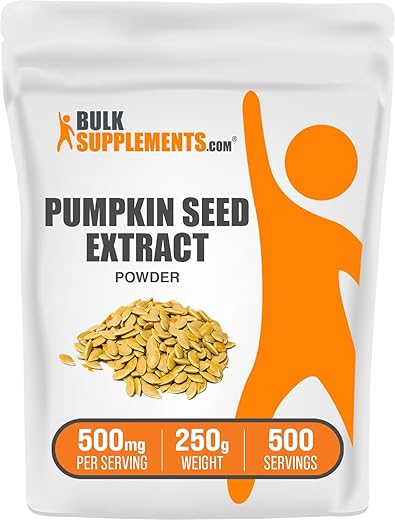Pó de Extrato de Semente de Abóbora BulkSupplements.com – Suporte à Bexiga – Pó de Abóbora – Suplementos de Fibra Solúvel – Pó de Semente de Abóbora (250g – 8,8 oz)