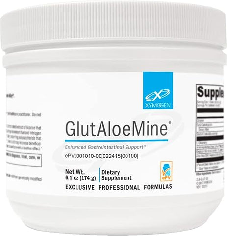 GlutAloeMine em Pó – Suporte para a Saúde Intestinal – 3000 mg de Glutamina em Pó com Alcaçuz Deglicirrizinado DGL, Extrato de Aloe Vera, Arabinogalactano para a Saúde do Trato Gastrointestinal (173 g) - XYMOGEN