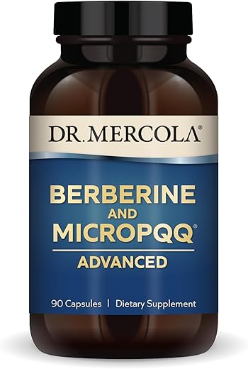 Berberine e MircoPQQ Avançado, 90 Porções (90 Cápsulas), Suplemento Dietético, Suporta a Saúde Imunológica e dos Órgãos, Não OGM - Dr. Mercola