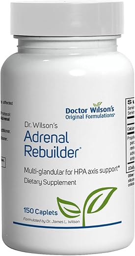 Doctor Wilson's Original Formulations - Dr. Wilson’s Adrenal Rebuilder 150 Caplets – Suporte para Adrenais e Eixo HPA com Cortex Adrenal – 150 Cápsulas Multiglandulares