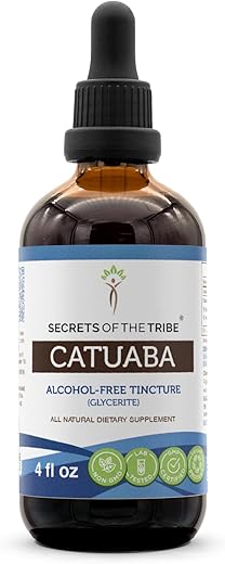 Catuaba Líquida Sem Álcool Secrets of the Tribe, Extrato de Catuaba Selvagem (Erythroxylum vacciniifolium) em Tintura de Casca Seca (118 ml)