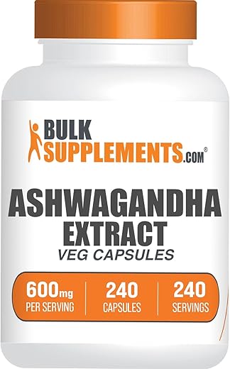 Ashwagandha 600mg – Cápsulas de Extrato de Ashwagandha Vegan – BulkSupplements.com
