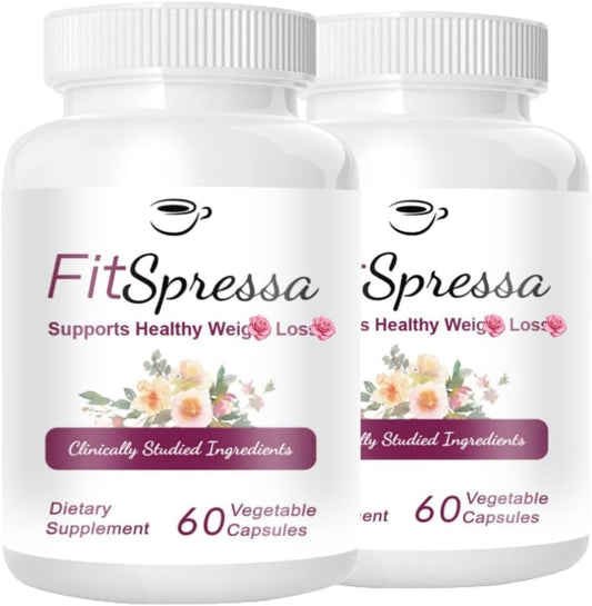 FOTN - Fit-Spressa: Suplemento de Apoio à Saúde, 2 Pacotes Melhora os Níveis de Energia, Melhora o Humor, Aumenta a Função Cognitiva (2 Frascos)