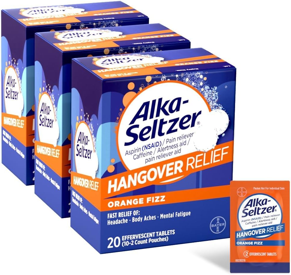 Alívio Rápido para Ressaca, Alívio Imediato em Cerca de 15 Minutos para Dores de Cabeça e do Corpo - Alka-Seltzer