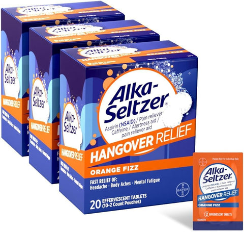 Alívio Rápido para Ressaca, Alívio Imediato em Cerca de 15 Minutos para Dores de Cabeça e do Corpo - Alka-Seltzer