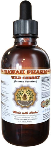 Extrato Líquido de Cereja Silvestre, Cereja Silvestre Orgânica (Prunus Serotina) Tintura, Hawaii Pharm, 60ml, Produto Natural