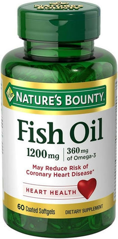 Nature's Bounty - Óleo de Peixe Nature’s Bounty 1200mg, Softgels, 60 un (Pacote com 4) – Saúde e Bem-Estar