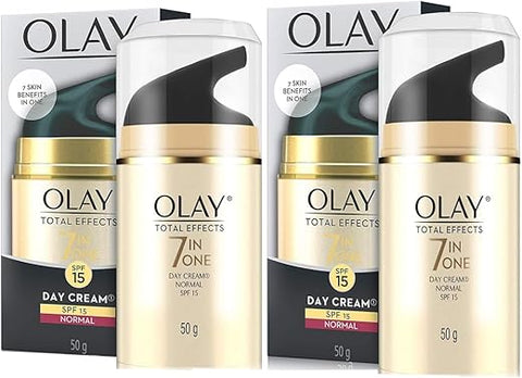 Total Effects 7 em 1 Creme Diurno Normal com FPS 15, 50g, Pack 2 – Cuidados com a Pele - Olay