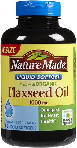 Nature Made - Óleo de Linhaça 1000 mg Cápsulas Softgels – Marca Flaxseed Oil