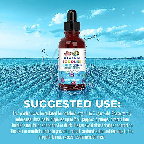 MaryRuth Organics - Gotas de Zinco Líquido Orgânico USDA para Crianças da MaryRuth’s | Sulfato de Zinco | Suporte Imunológico | Saúde da Pele | Vegano | Formulado para Idades de 1 a 3 | Sabor Delicioso de Frutas Vermelhas | 1 Mês