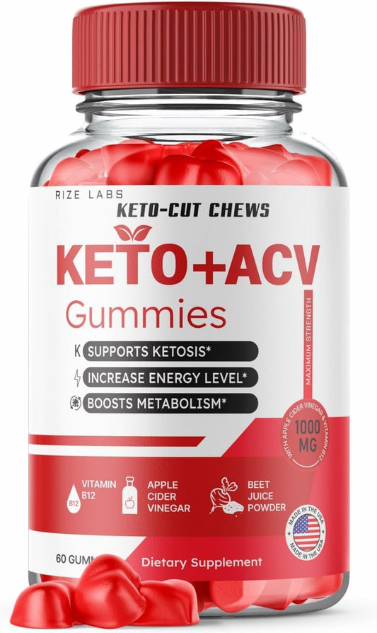 rize labs - Keto-Cut Chews ACV Gummies – Gomas Keto-Cut Premium Keto ACV para Perda de Peso Avançada, Goma Keto ACV, Suplemento de Máxima Potência KetoCut Gummies