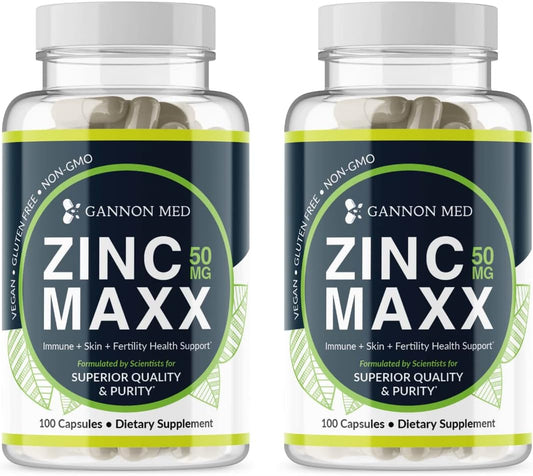 GANNON MED - Zinc Chelate – Minerais para Imunidade, Pele e Saúde Reprodutiva – Reforço Imunológico para Crianças