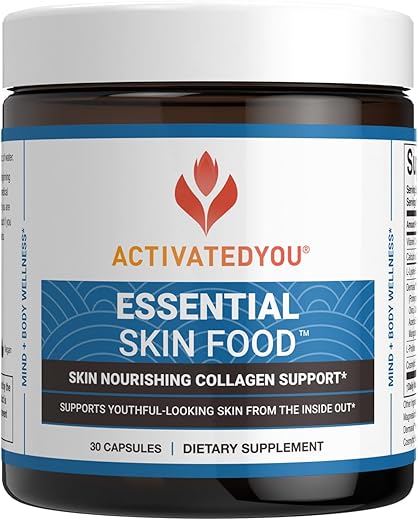 Essential Skin Food – Suplemento Nutritivo para Suporte de Colágeno e Elastina, 30 Cápsulas - ACTIVATEDYOU