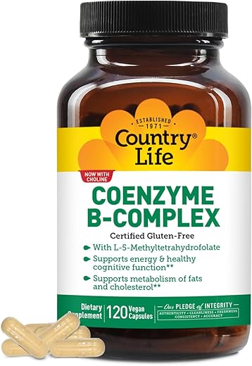 Vitamina Coenzima B-Complex, Suporte Energético e Metabolismo, Suplemento Diário, 120 ct - Country Life