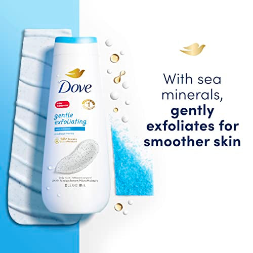 Body Wash Gentle Exfoliating Com Minerais Marinhos 4 Unidades Revela Instantaneamente uma Pele Visivelmente Mais Suave Limpeza que Remove Efetivamente as Bactérias Enquanto Nutre Sua Pele 20 ml - Dove