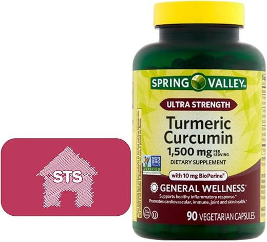STS Home - Spring Valley Curcumin Turmeric Ultra Strength 1,500 mg – 90 comprimidos STS Sticker