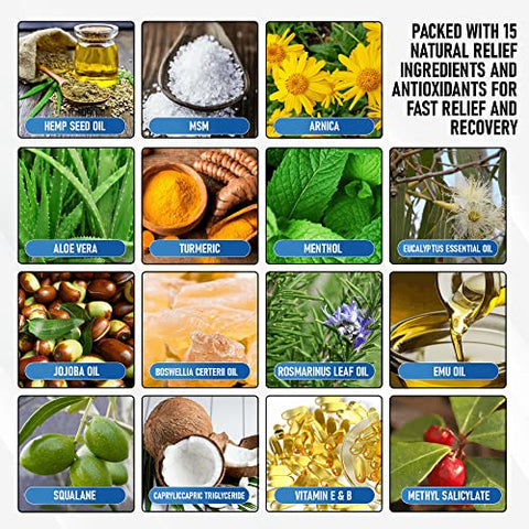 Raitera - Creme Alívio Neuropatia – 200g – Máxima Potência Alívio Nervoso para Pés Mãos Pernas Dedos – Ingredientes Naturais Incenso Mirra Arnica Aloe Vera Emu MSM Hemp – Fórmula de Ação Rápida