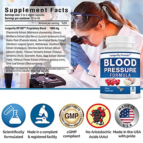 LONGEVITY PREMIER NUTRACEUTICALS INC - [3-Pack] Fórmula Longevidade para Pressão Arterial – 12 Ervas Naturais. Suporte Dietético