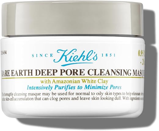 Máscara Facial Kiehl’s Rare Earth para Limpeza Profunda dos Poros, Minimiza Poros Entupidos, Detoxifica – 50g