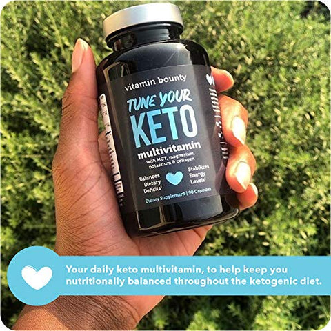 Tune Your Keto Multivitamin – Suporte Nutricional Específico para Keto com Magnésio, Potássio e MCT para Energia, Alívio de Cãibras e Otimização de Nutrientes – 90 Cápsulas - Vitamin Bounty