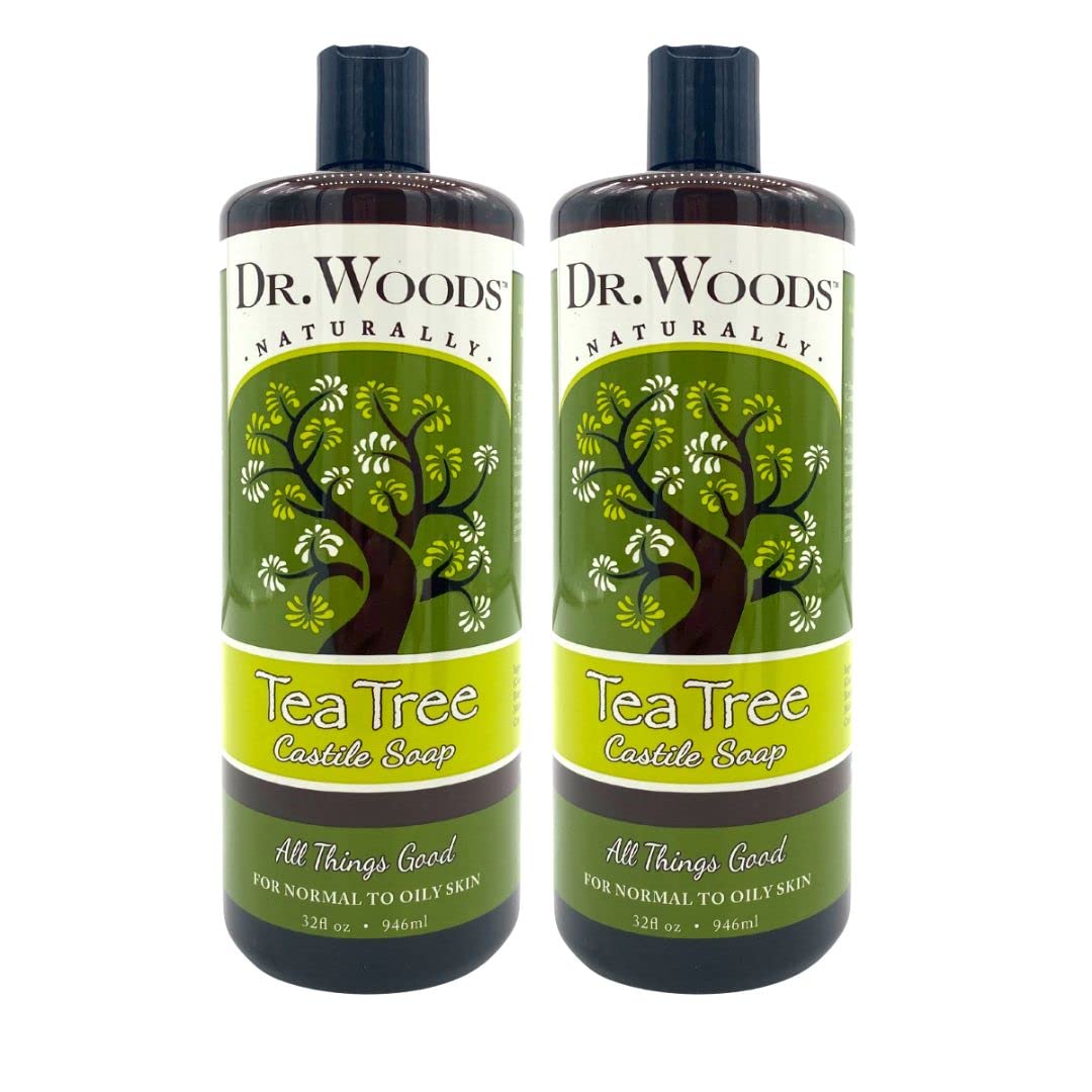Sabonete Líquido Castela de Tea Tree Puro, 946 ml (Pack com 2) - Dr. Woods