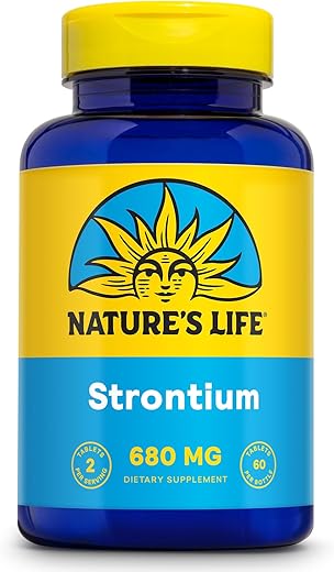 Nature's Life - NATURE’S LIFE Strontium Citrate 680mg – Suplemento de Estrôncio Quelato – Suporte a Minerais Traços – Alta Absorção, Digestão Suave, Garantia de 60 Dias, Verificado em Laboratório, 30 Porções