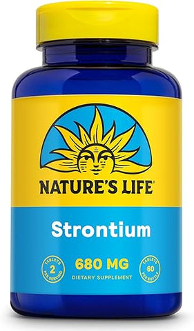 Nature's Life - NATURE’S LIFE Strontium Citrate 680mg – Suplemento de Estrôncio Quelato – Suporte a Minerais Traços – Alta Absorção, Digestão Suave, Garantia de 60 Dias, Verificado em Laboratório, 30 Porções