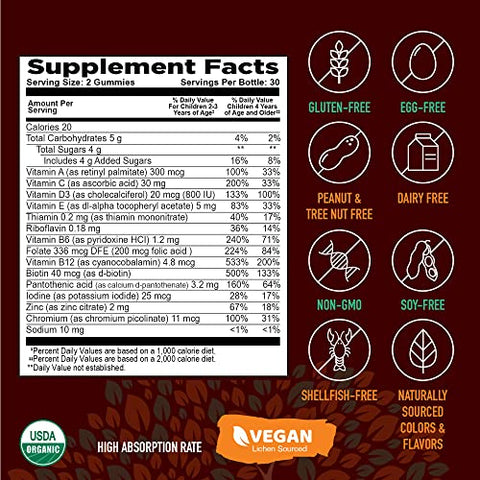 YUM-V'S - Strong Earth- Gomas Multivitamínicas Orgânicas para Crianças – Vitaminas em Goma